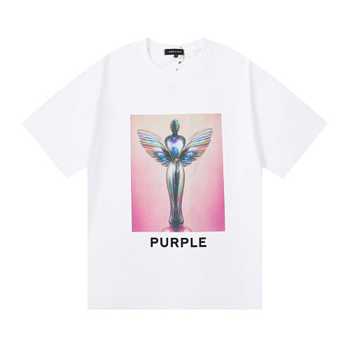 New Purple Short-Sleeve T-Shirt - White