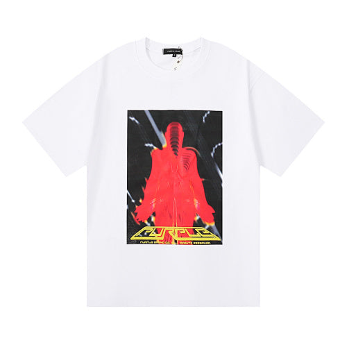 New Purple Short-Sleeve T-Shirt - White