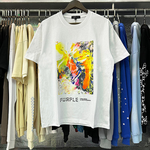 New Purple Short-Sleeve T-Shirt - White