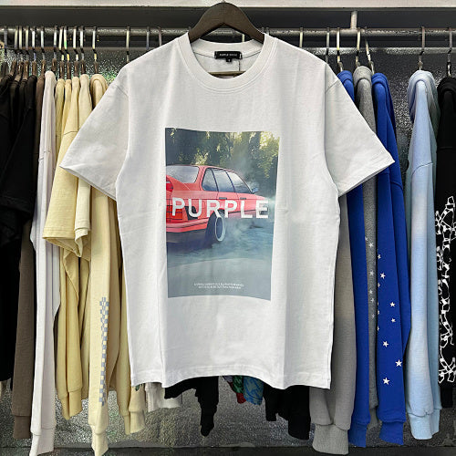 New Purple Short-Sleeve T-Shirt - White