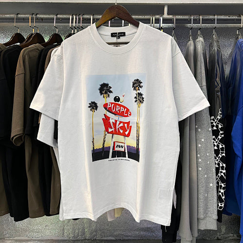 New Purple Short-Sleeve T-Shirt - White