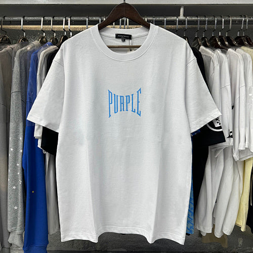 New Purple Short-Sleeve T-Shirt - White