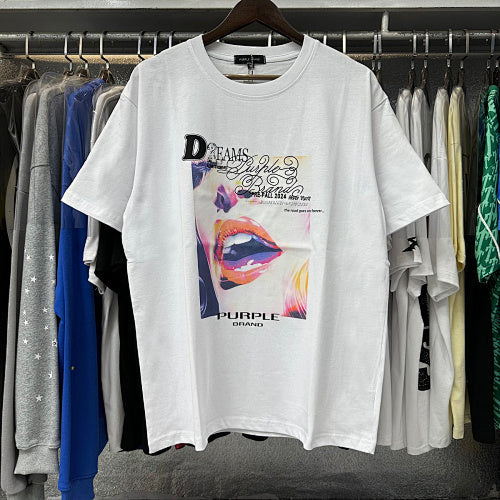New Purple Short-Sleeve T-Shirt - White
