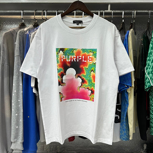 New Purple Short-Sleeve T-Shirt - White