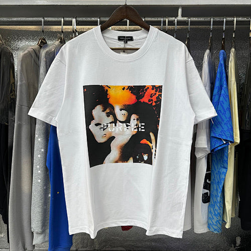 New Purple Short-Sleeve T-Shirt - White