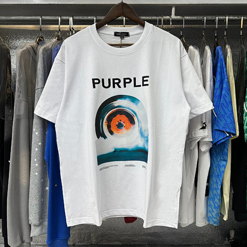 New Purple Short-Sleeve T-Shirt - White