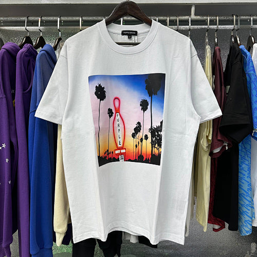 New Purple Short-Sleeve T-Shirt - White