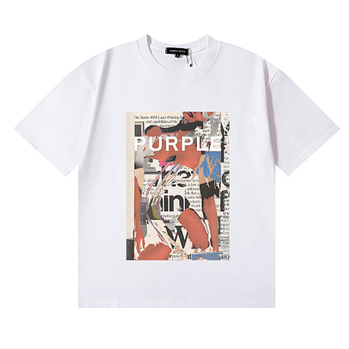 New Purple Short-Sleeve T-Shirt - White