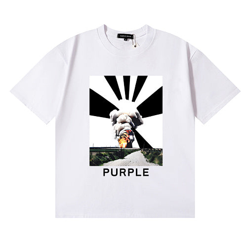 New Purple Short-Sleeve T-Shirt - White