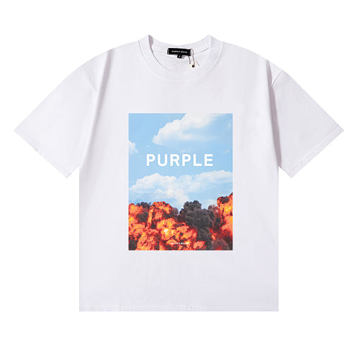 New Purple Short-Sleeve T-Shirt - White