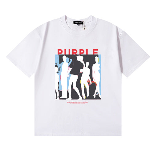 New Purple Short-Sleeve T-Shirt - White