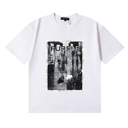 New Purple Short-Sleeve T-Shirt - White