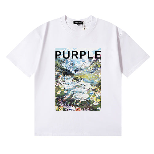 New Purple Short-Sleeve T-Shirt - White