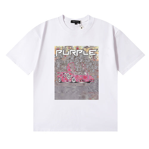 New Purple Short-Sleeve T-Shirt - White