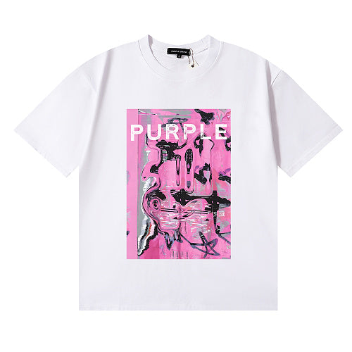 New Purple Short-Sleeve T-Shirt - White