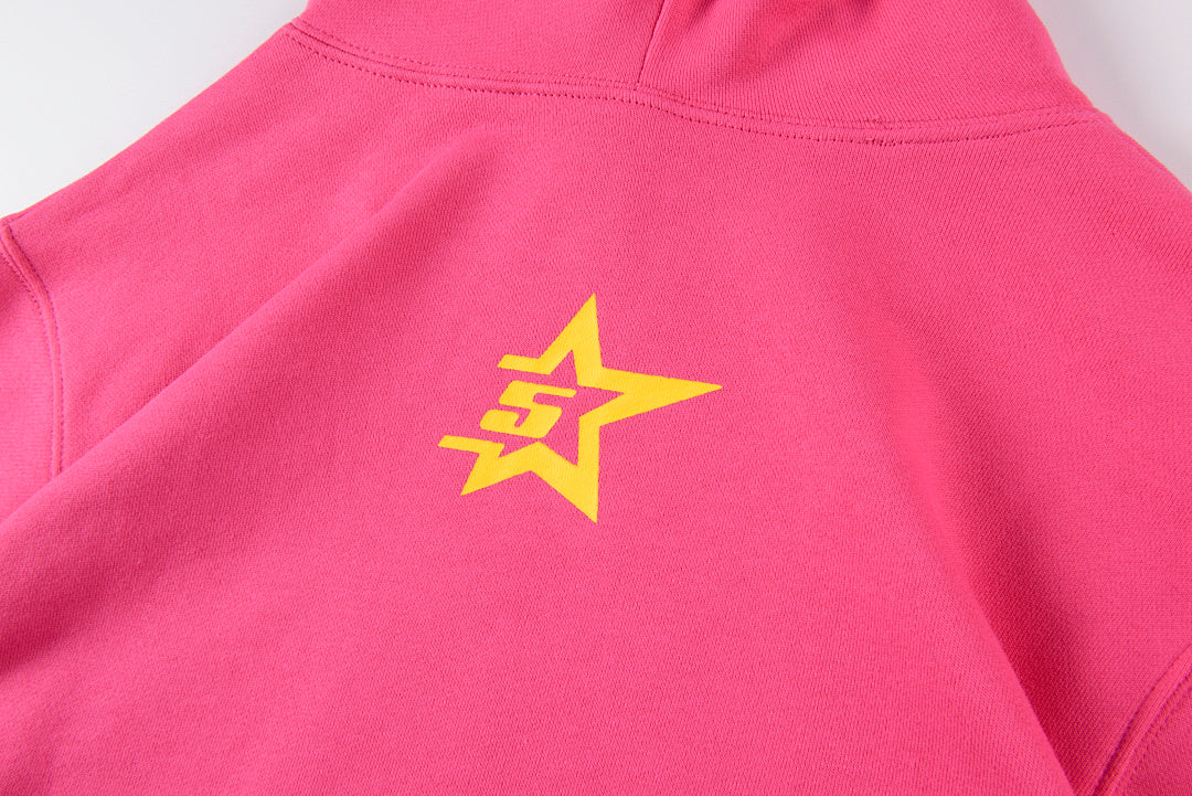 Young Thug 明星同款 Sp5der 555555 Pink Hoodie 卫衣 - view 9