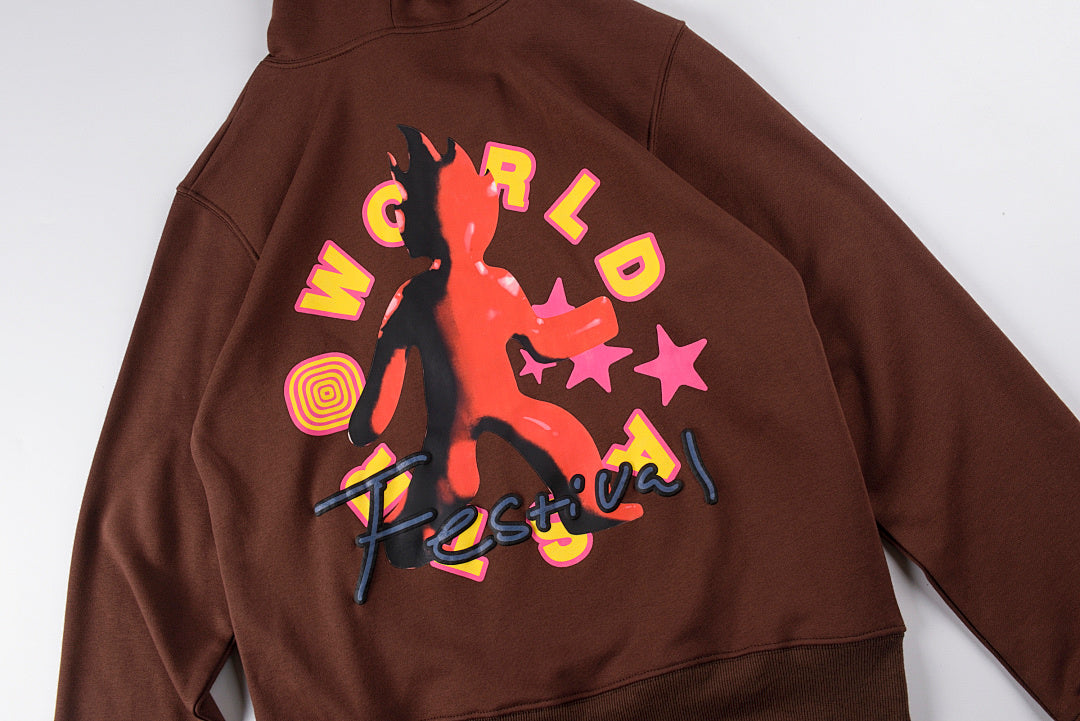 Travis Scott Astrofest flame guy hoodie 说唱音乐节火柴人卫衣 - view 8