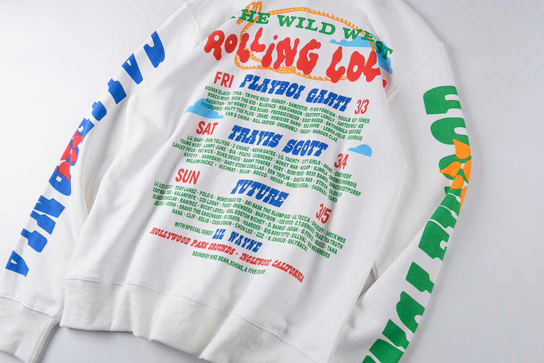 Polling Lou WILD WEST HOODED手工印花男女套头卫衣 - view 11