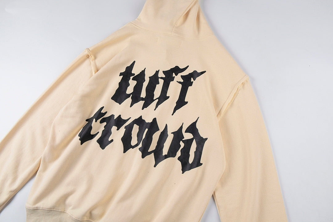 明星同款TUFF CROWD CREAM HOODIE狗头刺绣运动休闲男女卫衣 - view 11