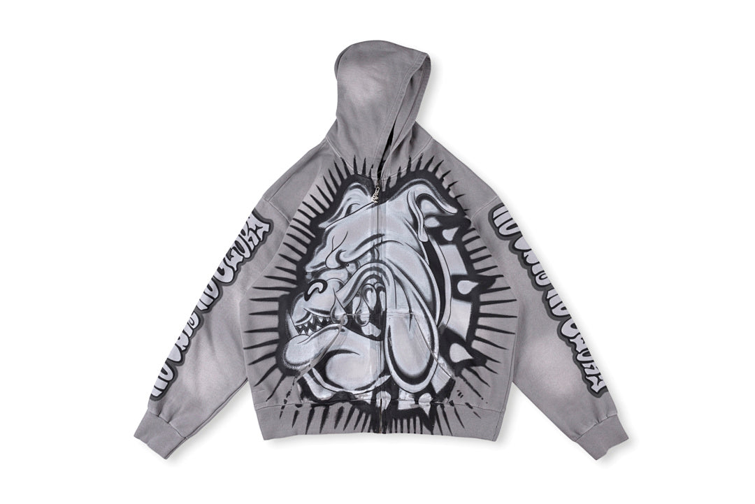 Hellstar Studios Bull Dog Zip Up Hoodie狗头印花拉链休闲卫衣 - view 14