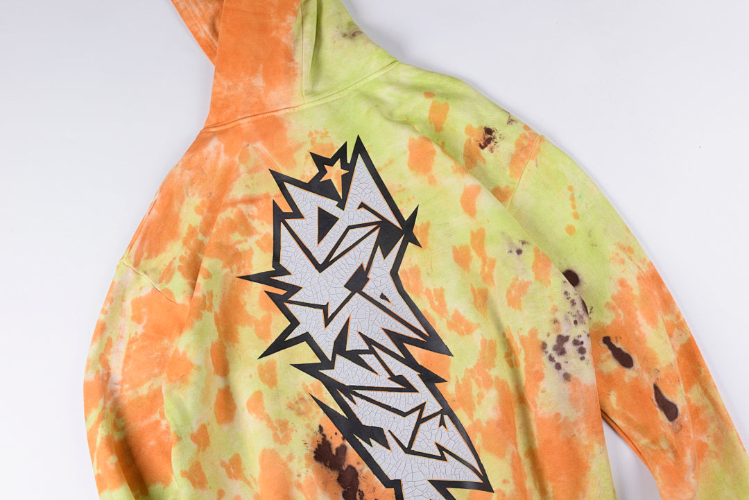 Hellstar Studios Slime Tee裂纹大字母印花扎染做旧纯棉卫衣 - view 9