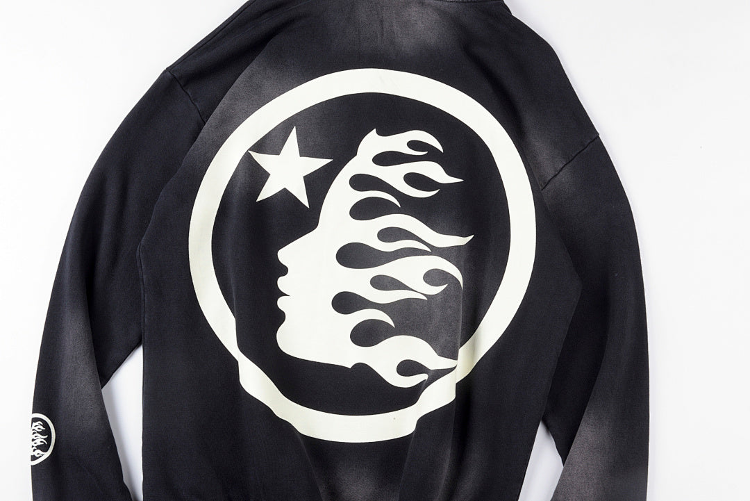 Hellstar Studios Hoodie 大logo洗水重工镶钻休闲连帽卫衣 - view 10