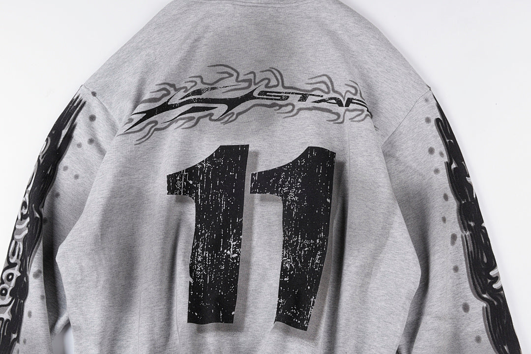 Hellstar Studios Zip Up Hoodie灰色街头风拉链连帽卫衣 - view 10