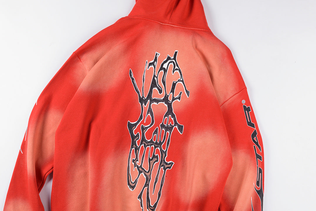 Hellstar Studios Red Hoodie 红色洗水男女休闲连帽卫衣 - view 9