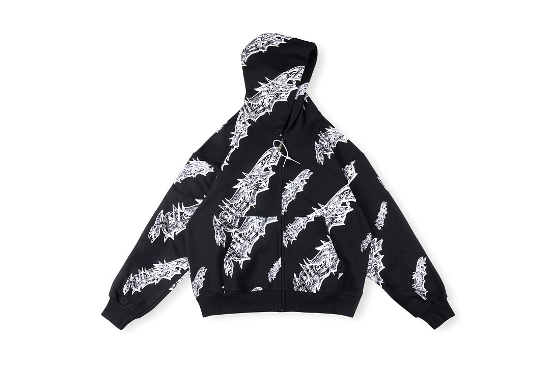 Hellstar Studios Graffiti Zip Up Hoodie 印花套装连帽卫衣 - view 12
