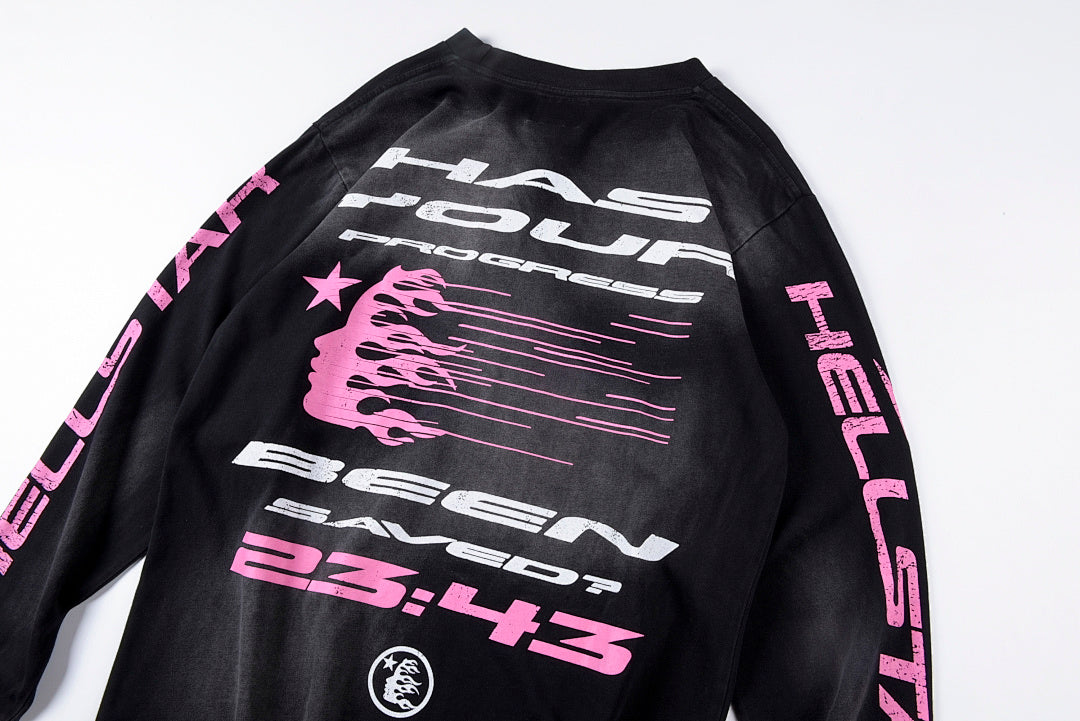 Hellstar Studios Brain Helmet Classic Tee 欧美做旧水洗长T - view 11