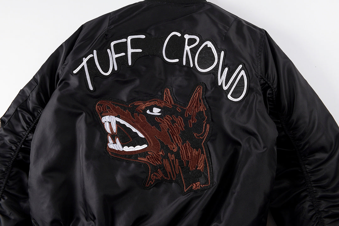 明星同款 TUFF CROWD Jacket ins同款狗头重工刺绣拉链棉衣夹克 - view 11