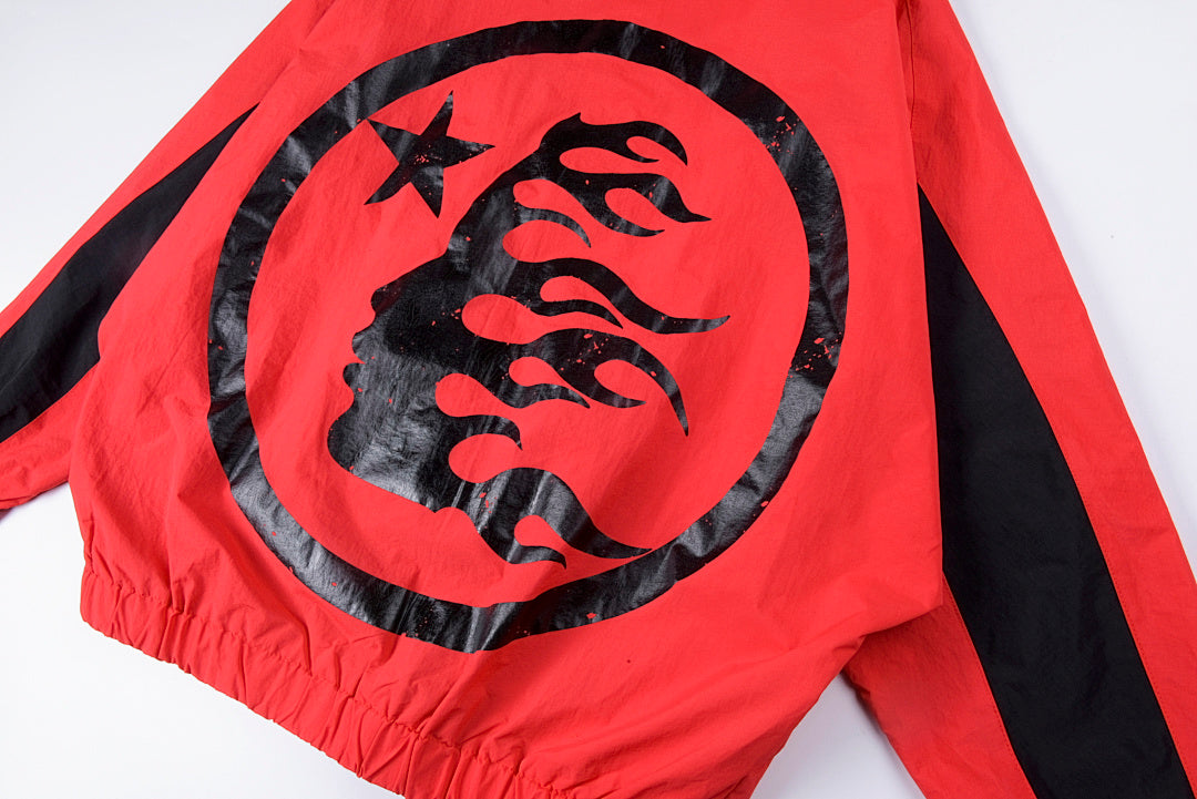 Hellstar Thriller Red Track Jacket Pants 拼接刺绣外套 - view 11