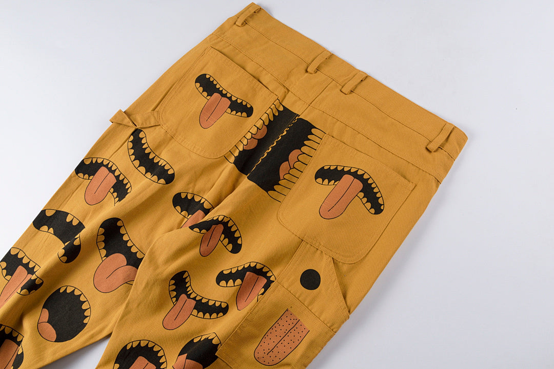 明星同款TUFF CROWD cargopants 手绘图案运动休闲工装长裤 - view 7