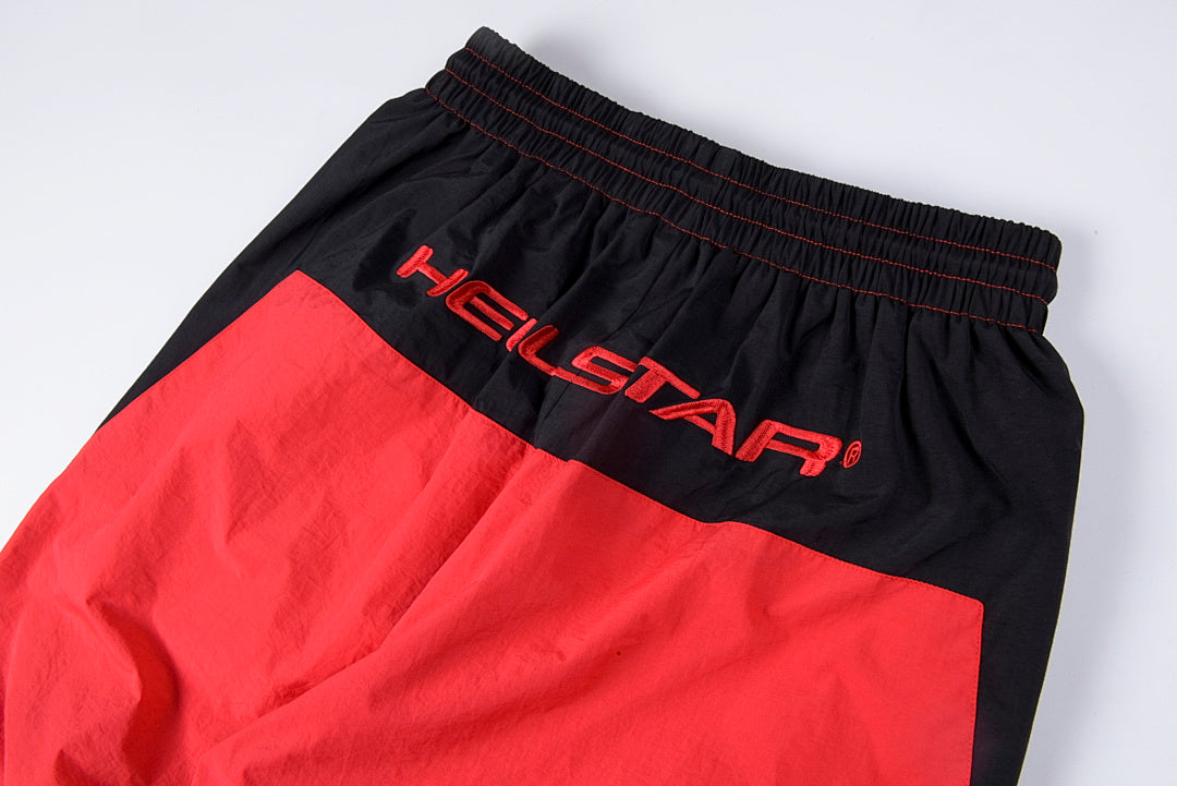 Hellstar Thriller Red Track Jacket Pants 拼接刺绣长裤 - view 10