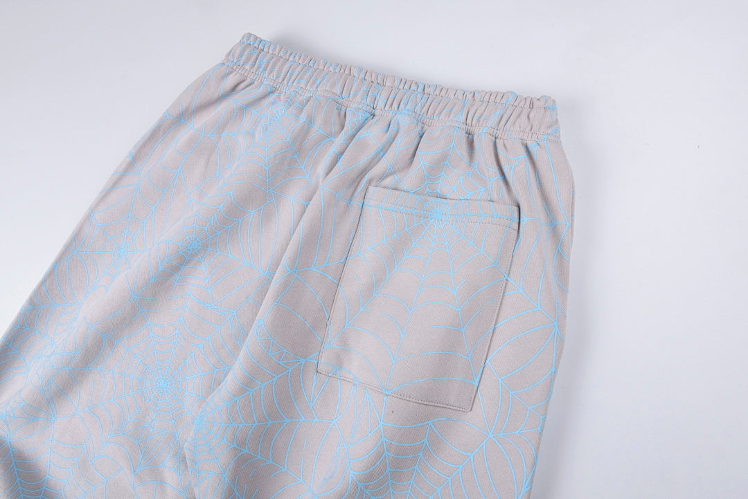 Sp5der 555555 Slate Gray Web Hoodie pants蜘蛛网满花长裤 - view 8