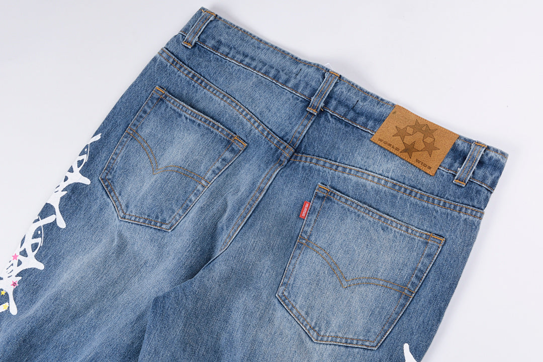 Spider Worldwide denim jean jacket牛仔长裤 - view 9