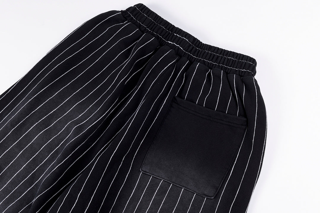 Vertabrae sweatpants 个性破洞搭配经典竖纹阔脚休闲长裤 - view 8