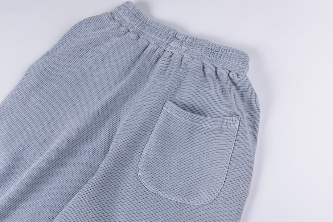 Vertabrae sweatpants街头风浅灰破洞刺绣宽松抽绳休闲长裤 - view 6