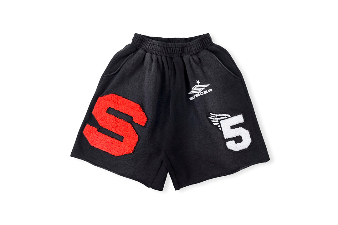 Sp5der 555555 Cut Sweatshirt short水洗刺绣牛角短裤 - view 9