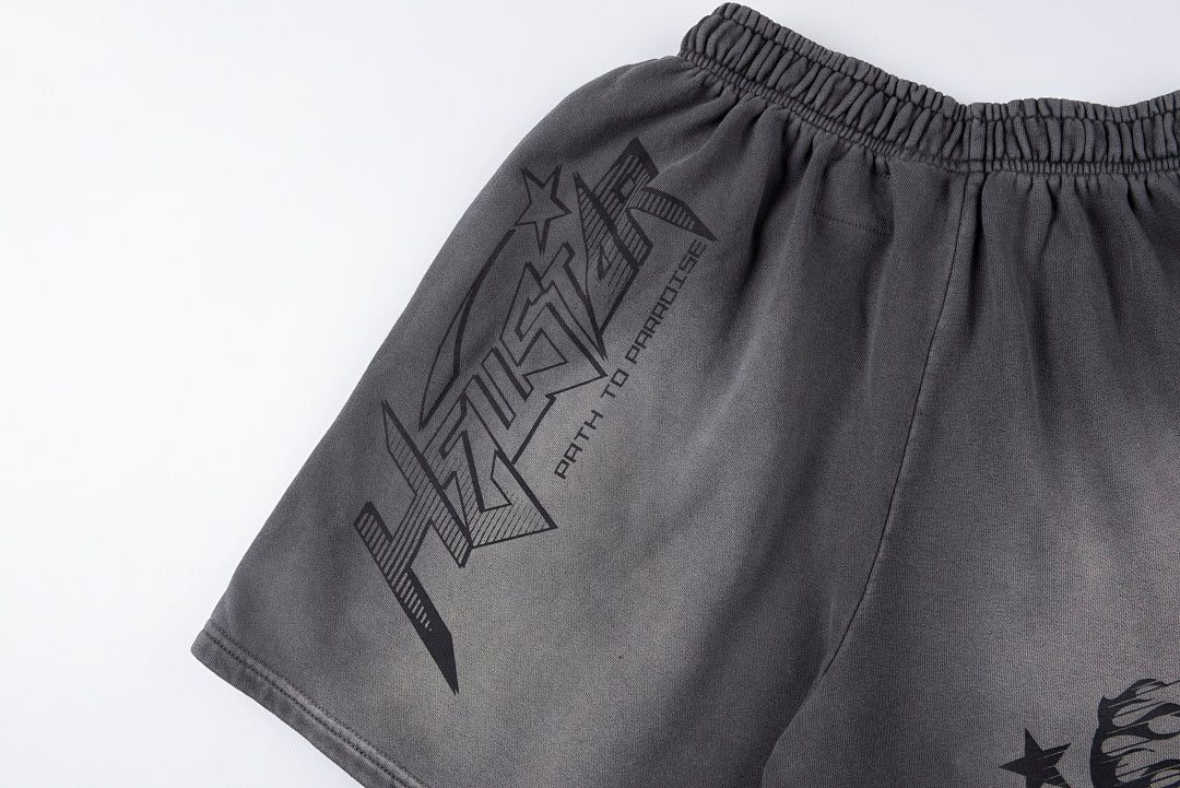 Hellstar Studios shorts ins同款欧美潮牌休闲运动洗水短裤 - view 9
