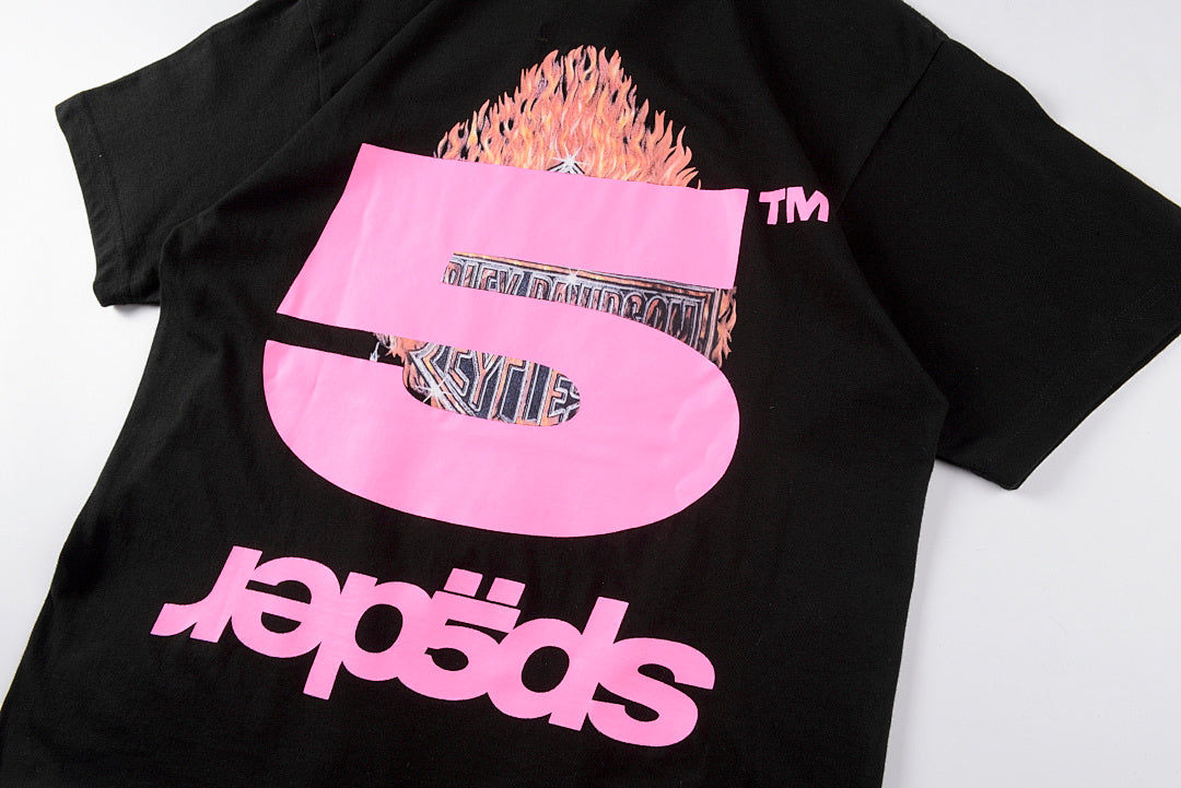 Young Thug 明星同款 Sp5der 555555 Pink Tee 老鹰短袖T恤 - view 8