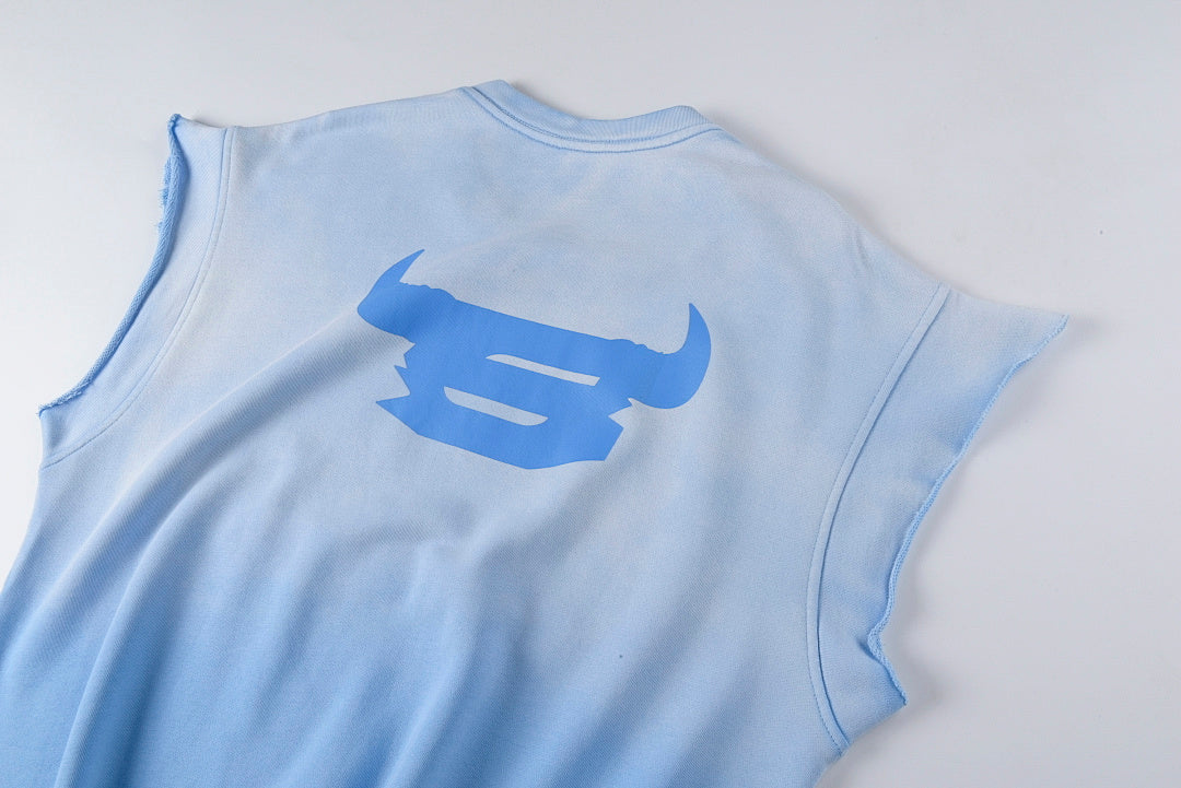 Sp5der 555555 Cut Sweatshirt short水洗刺绣牛角背心短袖 - view 11