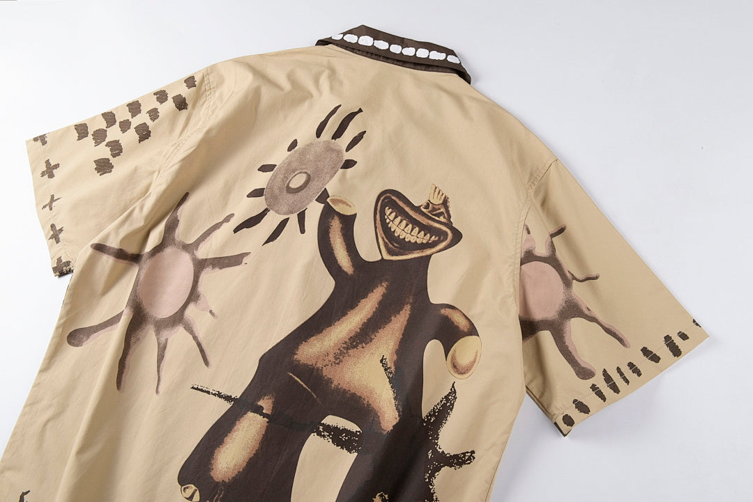 Travis Scott Cactus Jack Painter Button up涂鸦翻领衬衫短袖 - view 9
