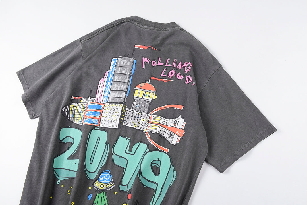 ROLLING LOUD B2SS Exclusive Bass Crew 音乐节涂鸦手绘短T - view 9