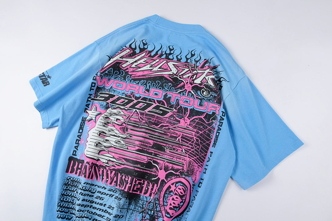 2023网红Neuron Tour T-shirt Hellstar 欧美潮牌宽松短T - view 11