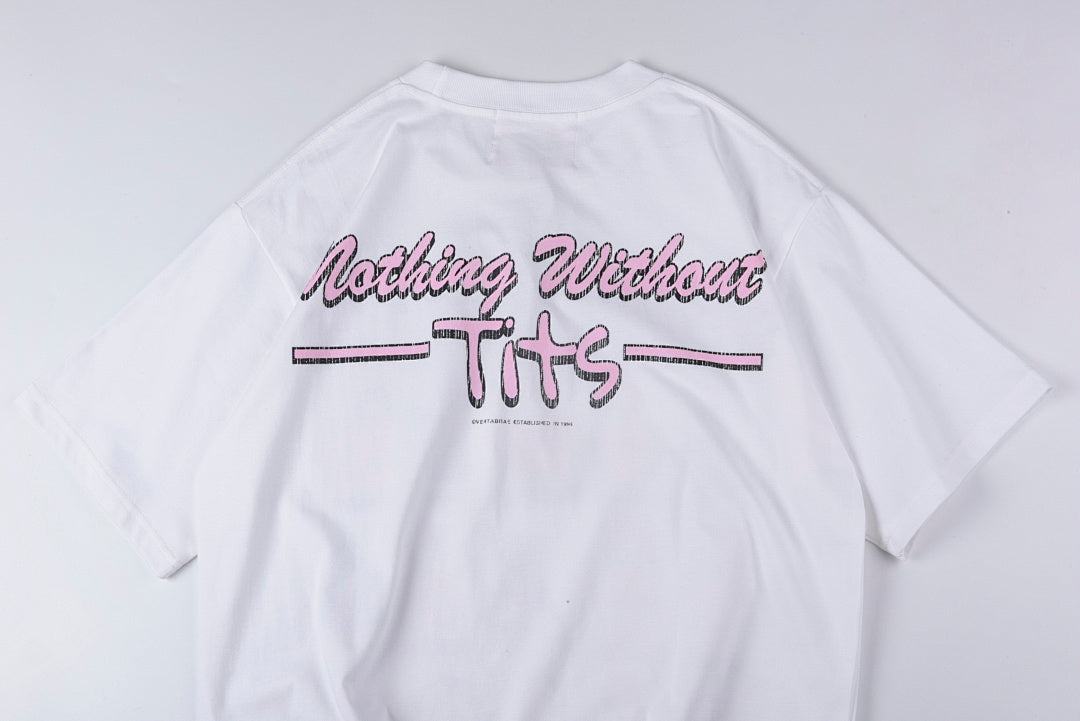 Vvertabrace Show me your tits Tee 字母ins同款男女欧美潮短袖T - view 8