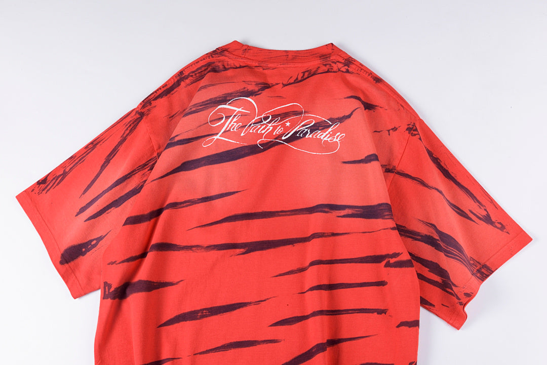 Hellstar Studios Records Red Tee红色扎染男女纯棉休闲短T - view 9