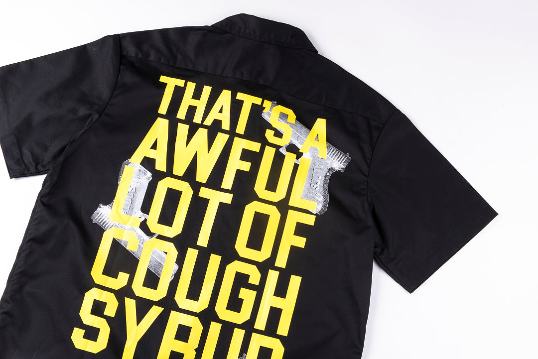 That's A Awful Lot of Cough Syrup手枪字母印花休闲短衬 - view 9