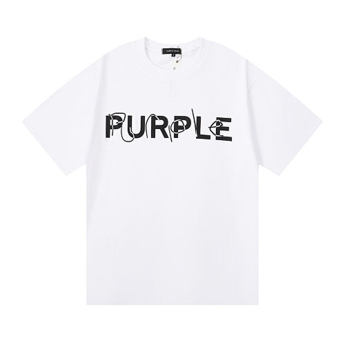 New Purple Short-Sleeve T-Shirt - White
