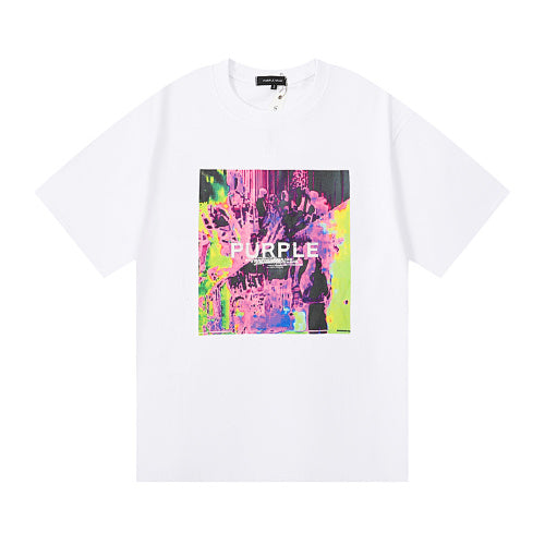 New Purple Short-Sleeve T-Shirt - White